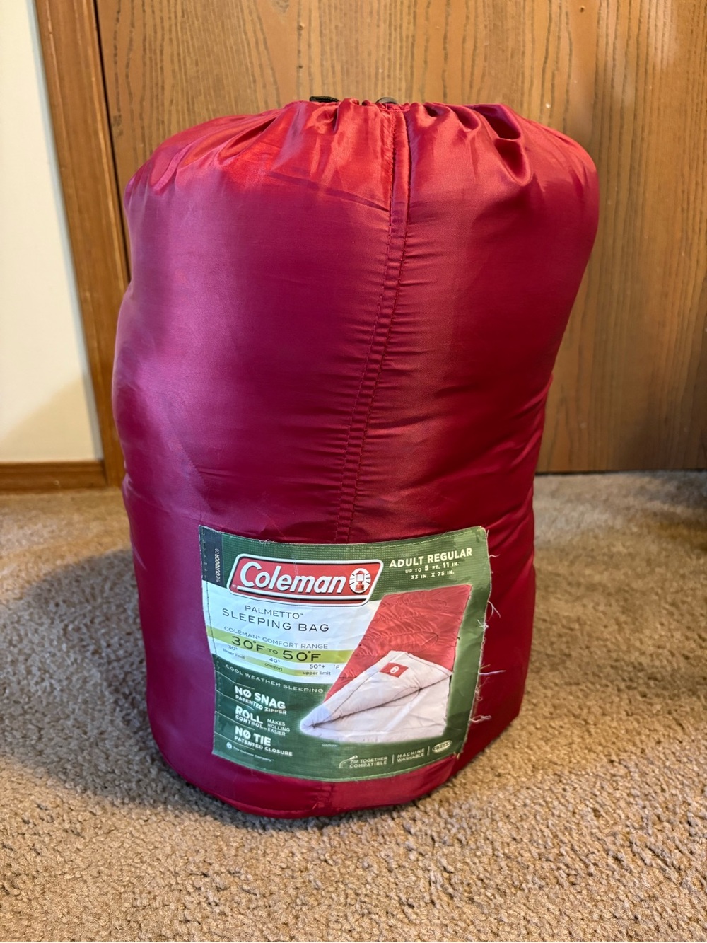 Coleman Sleeping Bag- 30 to 50 Degree Comfort- Adult Regular
